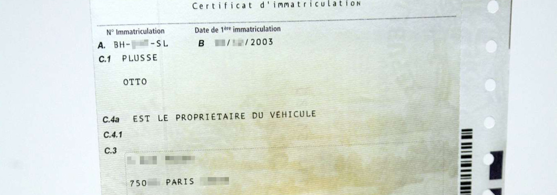 certificat d'immatriculation